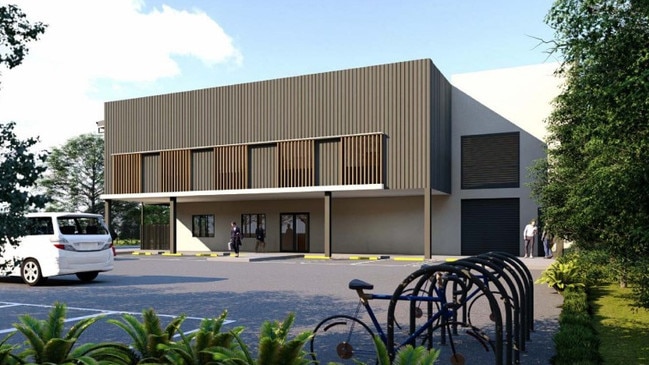 Render of the proposed steel manufacturing workshop at Corbould Park. Photo: Zeen Design