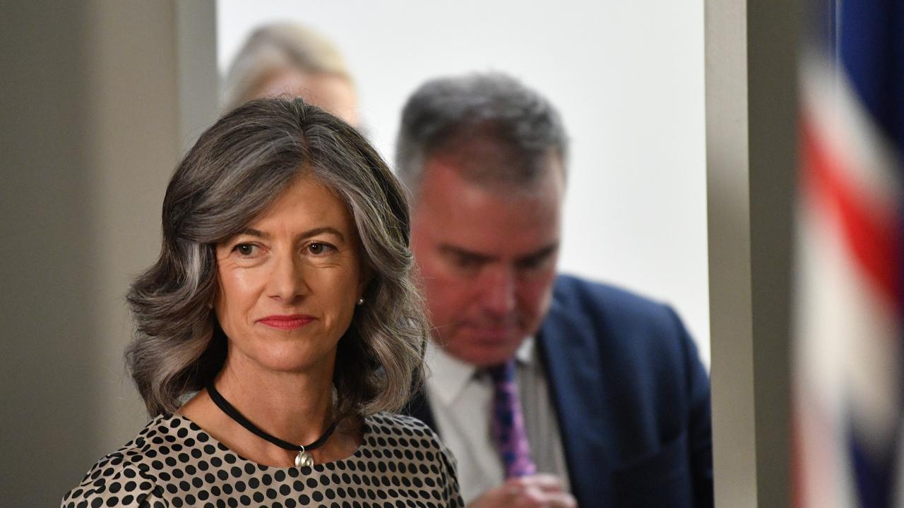 Dr Nicola Spurrier arrives to speak to the media in Adelaide, Friday, April 24, 2020. Photo: David Mariuz / AAP.