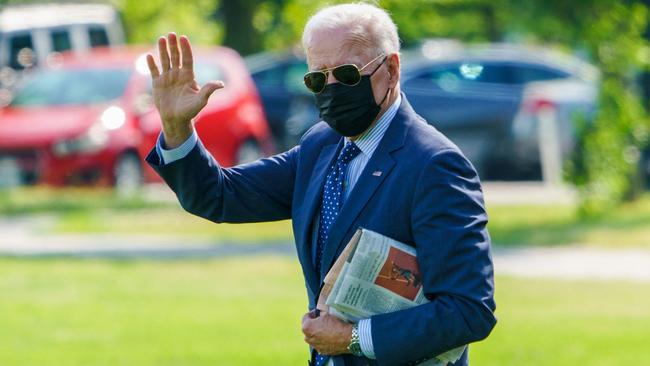 US President Joe Biden arrives on The Ellipse, south of the White House, to board Marine One in Washington on Wednesday (AEST). Picture: AFP