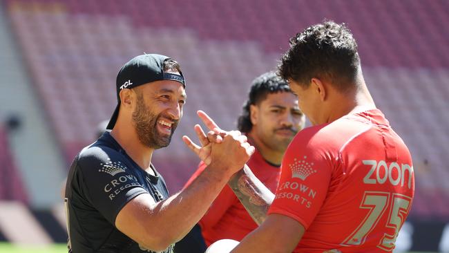 Benji Marshall has secured the interview everyone has been chasing, landing an exclusive with Latrell Mitchell. Picture: Annette Dew.