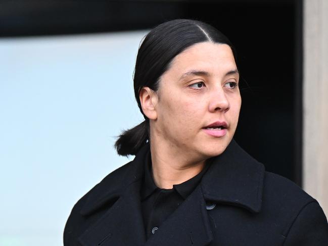 Sam Kerr leaves Kingston Crown Court. Picture: Leon Neal/Getty Images