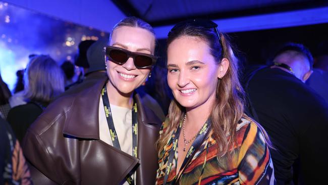 Holly Bates and Ieisl Taylor at the Out 2 Lunch Festival 2025 on Saturday at Broadwater Parklands Southport for Gold Coast at Large. Picture, Portia Large.