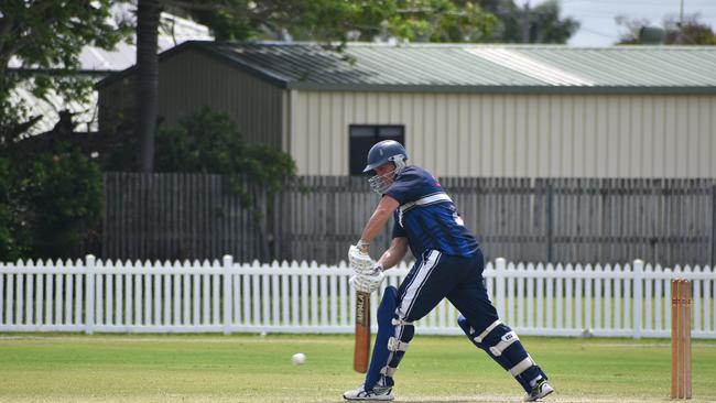 Ian Kelly knocked 73 from 74 in the DBCT Cup Mackay Cricket 2nd Grade Brothers v Magpies in the semi-finals on Saturday, March 19, 2022. Picture: Tara Miko