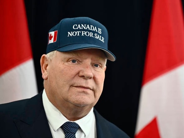 Doug Ford has become the unlikely face of Canada’s resistance in President Trump’s trade war. Picture: Justin Tang/AP