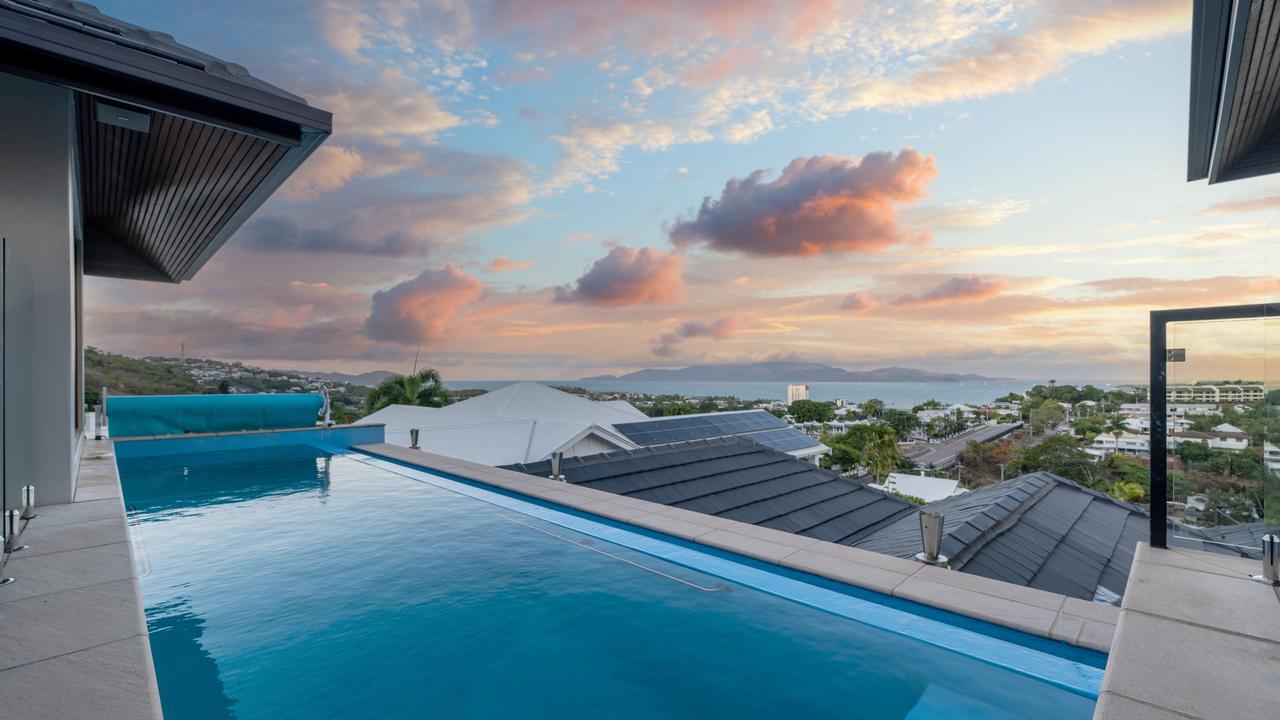 The pool looks out over rooftops to the sea. Picture: Supplied