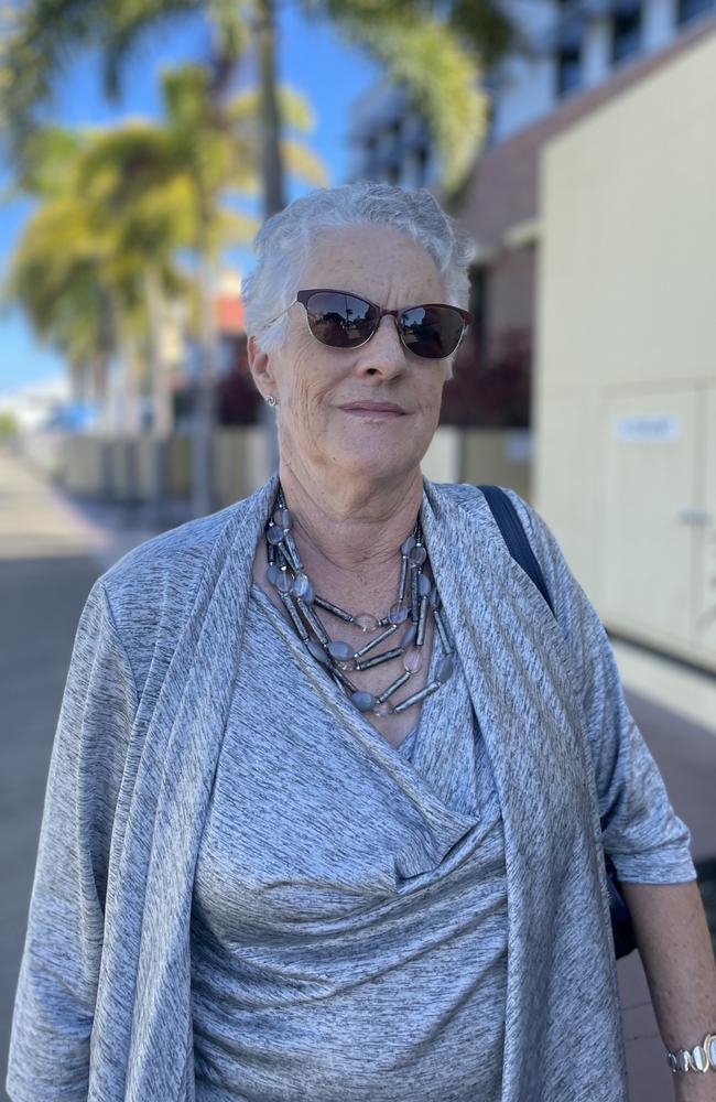 Faye Simpkin outside Mackay courthouse on July 9, 2024, having sued her son for allegedly misusing company cards to buy various personal purchases including a $105,000 boat. Photo: Zoe Devenport