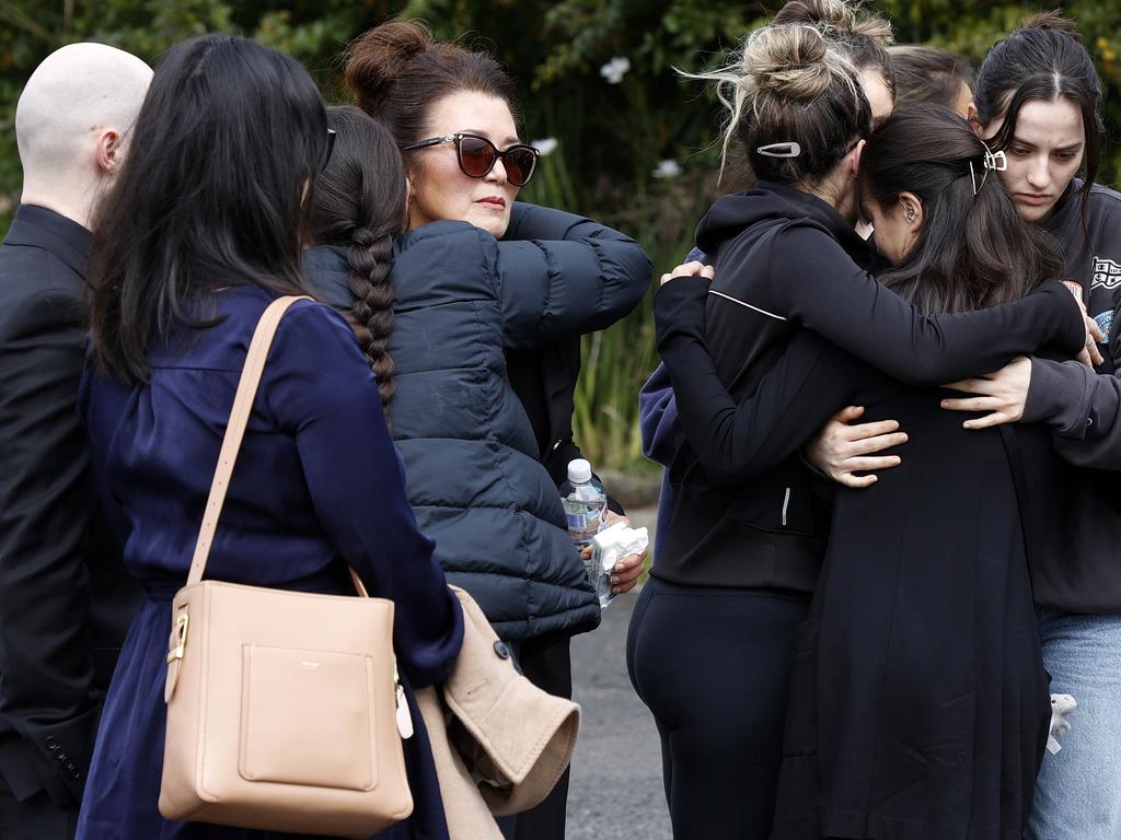 Family members arriving at the funeral service for Tyrese Bechard at HisHouse Church in Picton. Picture: Jonathan Ng