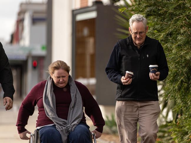 Ian Wilkinson and Ruth Dubios arrive at the Latrobe Valley Court in Morwell. Picture: NewsWire / Diego Fedele