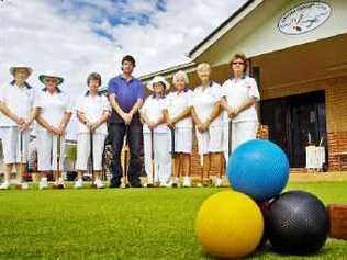 Ballina Croquet Club members (from left) Lorraine Whiteman, Pearl Slender, Jean Hill, Gwen Spencer, Joan Murphy, Val Martin and Mary Hughes voice their concerns over the new croquet club to Ballina Shire Councillor Jeff Johnson (centre). . Picture: Jay Cronan