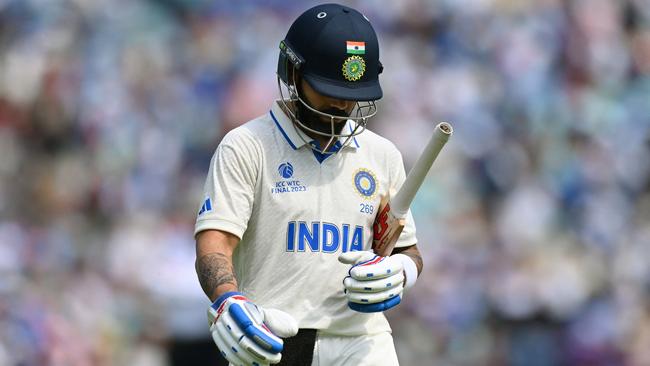 India's Virat Kohli walks back to the pavilion after his dismissal at The Oval. Picture: AFP