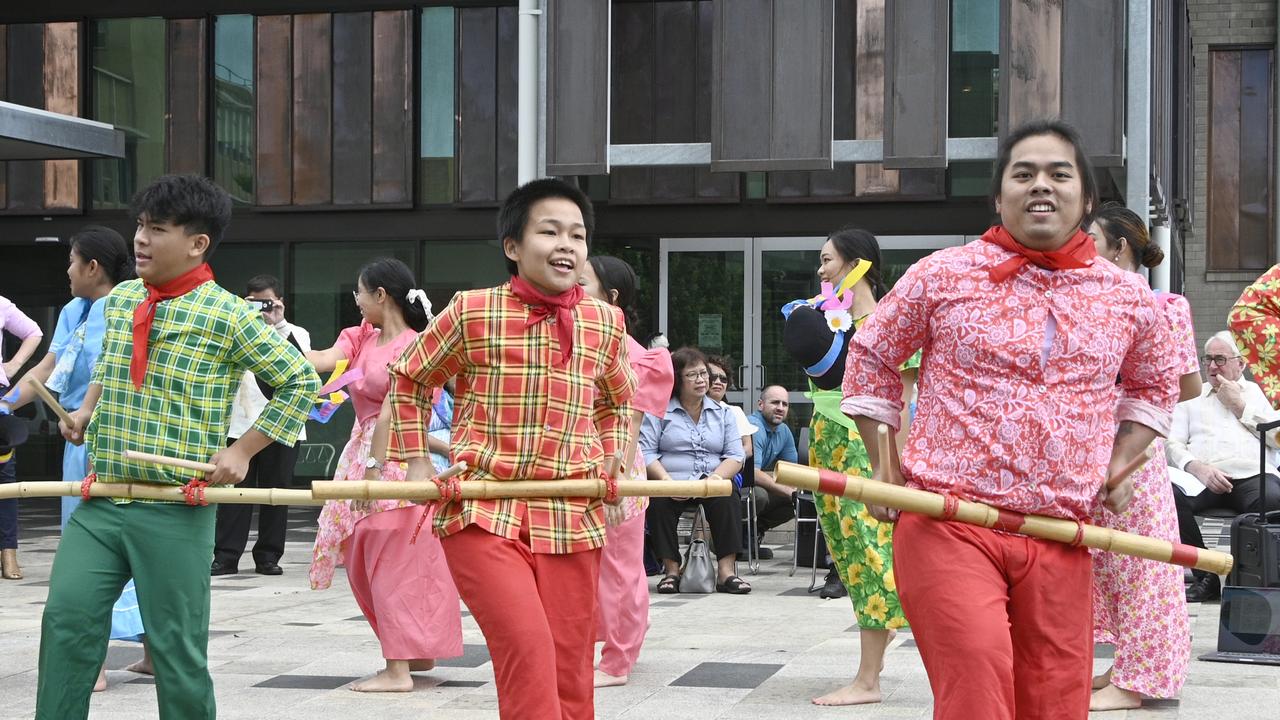 Filipino dancers perform at the launch of Toowoomba Languages and Cultures Festival, which will be held in May 2021.