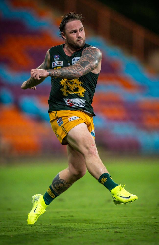 Jack Landt playing for St Mary's in the 2024-25 NTFL season. Picture: Patch Clapp / AFLNT Media