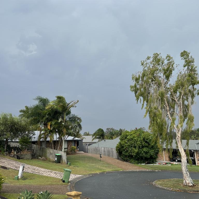 Dark clouds over Helensvale on Friday afternoon