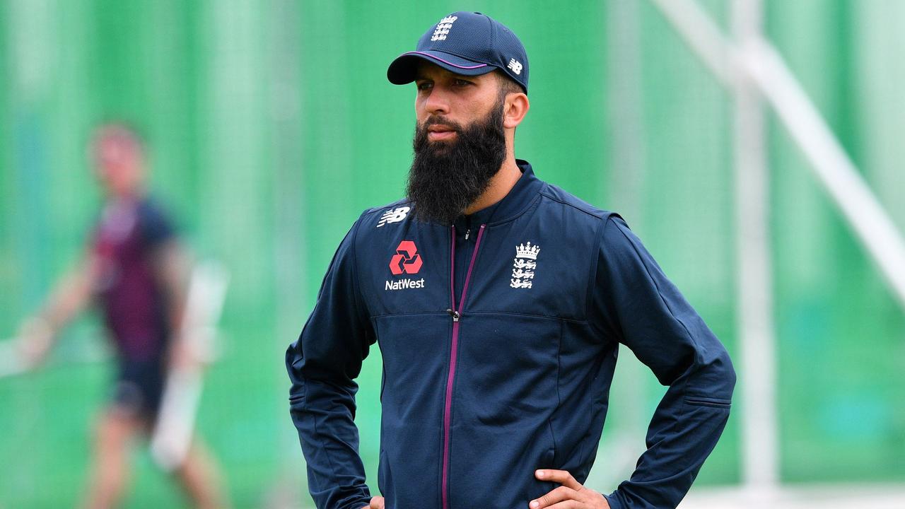 Moeen Ali attends a training session at Lord's. Photo by Saeed KHAN / AFP