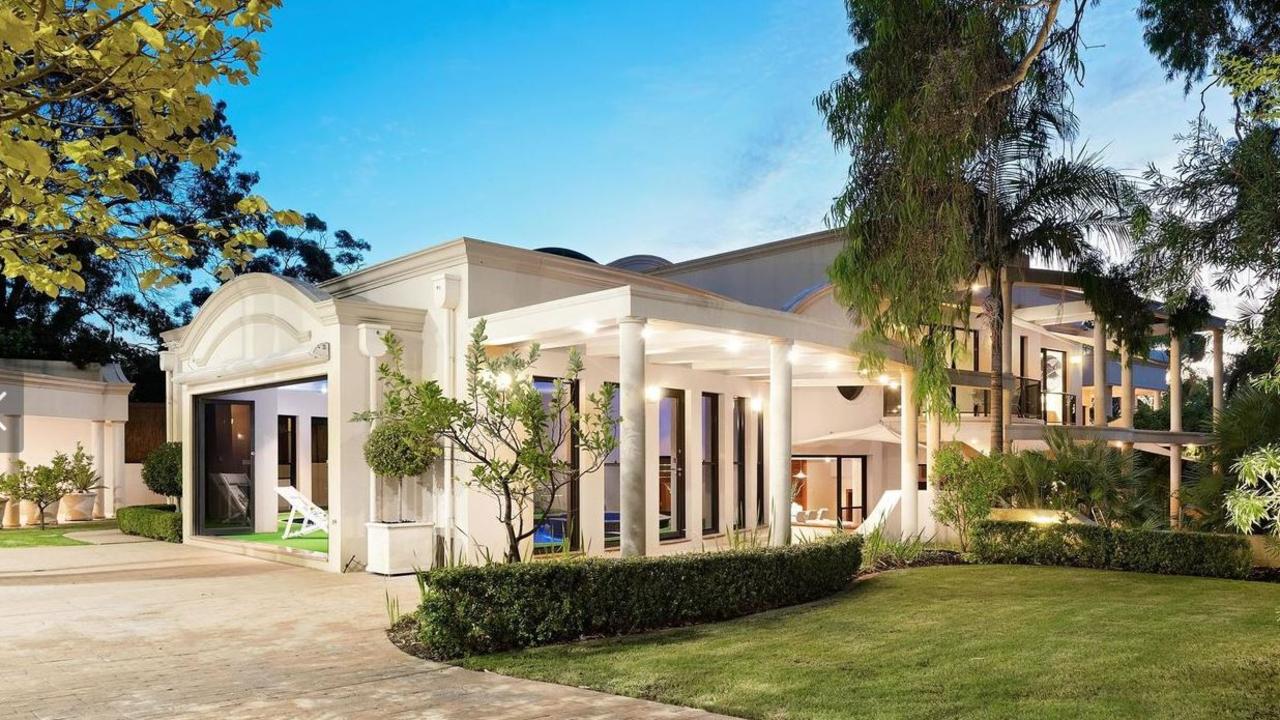 Ross Makris’s mansion at 9 Hillside Rd, Springfield, has been listed for sale five times since 2011. Picture: Williams Real Estate / realestate.com.au