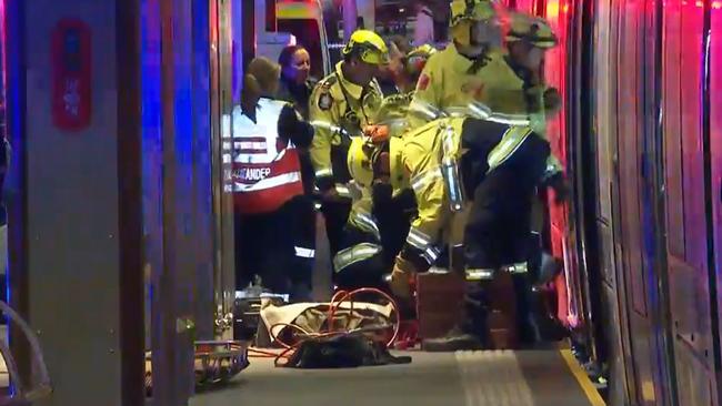 A 16-year-old girl has died after being struck by a tram in Haymarket. Picture: Nine