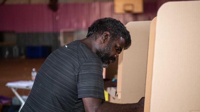 Harold Fernando was one of about a 1000 voters who formed a 84 per cent Yes majority in the Tiwi Islands. Picture: Pema Tamang Pakhrin