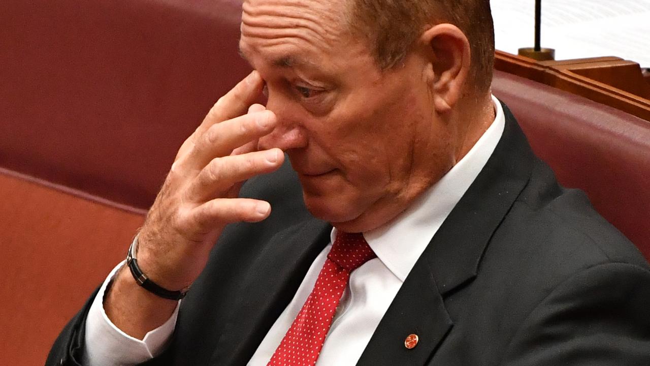 Fraser Anning in the Senate today. Picture: AAP Image/Mick Tsikas 