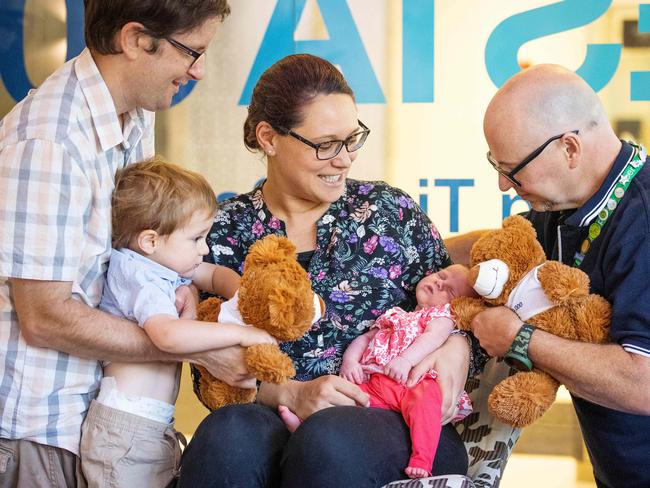 ESTA call-taker Nick Smith talked parents Jarrod and Emma Hill deliver through the birth of their daughter during an emergency triple-0 call. Picture: Mark Stewart