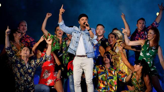 Guy Sebastian performs during the ceremony. Picture: AAP