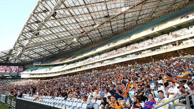 Plenty of reason for the NRL to smile with a nice, healthy Easter Monday crowd.