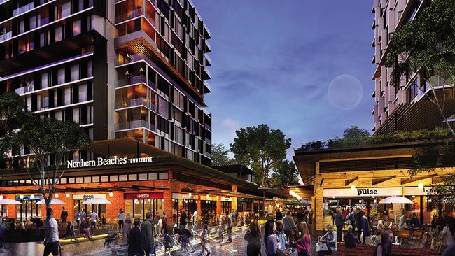 An artist impression showing what the new Frenchs Forest town centre could look like. Picture: Supplied.