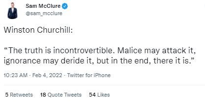 Sam McClure’s now-deleted tweet.