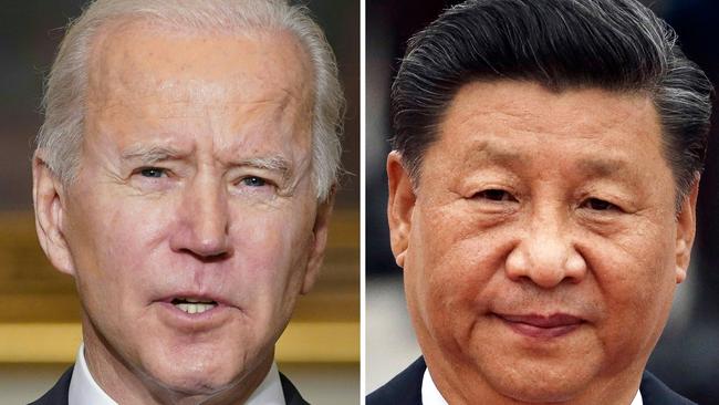 US President Joe Biden, left, and Chinese President Xi Jinping.