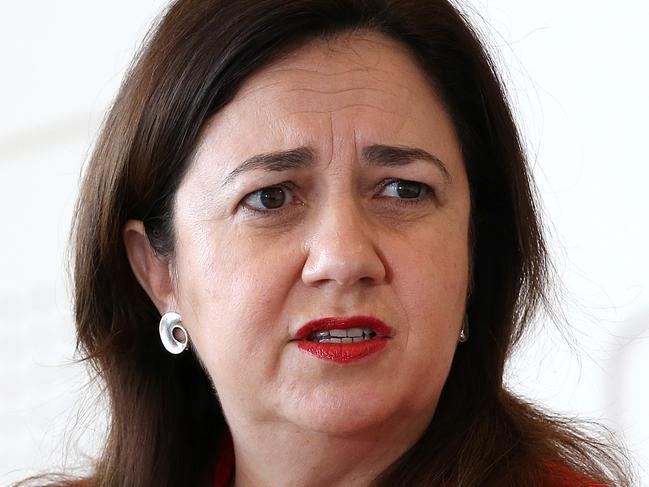 BRISBANE AUSTRALIA - NewsWire Photos MARCH 19, 2021: Queensland Premier Annastacia Palaszczuk speaks at a press conference at William Street. Picture: NCA NewsWire / Jono Searle