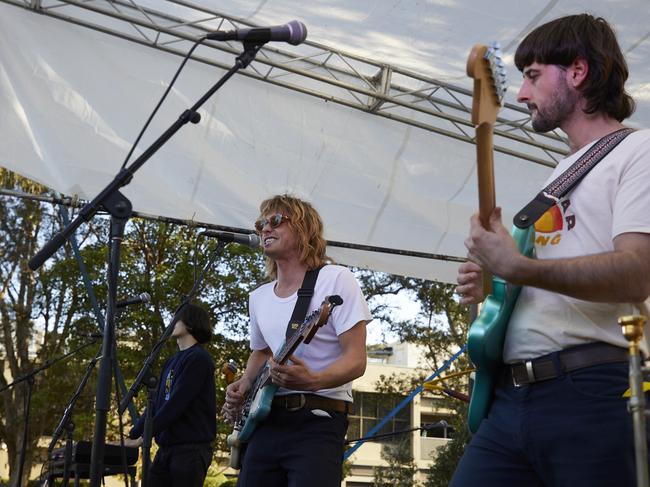 Local artists Lime Cordiale (pictured) and Angus and Julia Stone, appeared at a campaign concert at Avalon Beach on Sunday or the independent candidate for Mackellar at the federal election, Sophie Scamps. Picture: Supplied