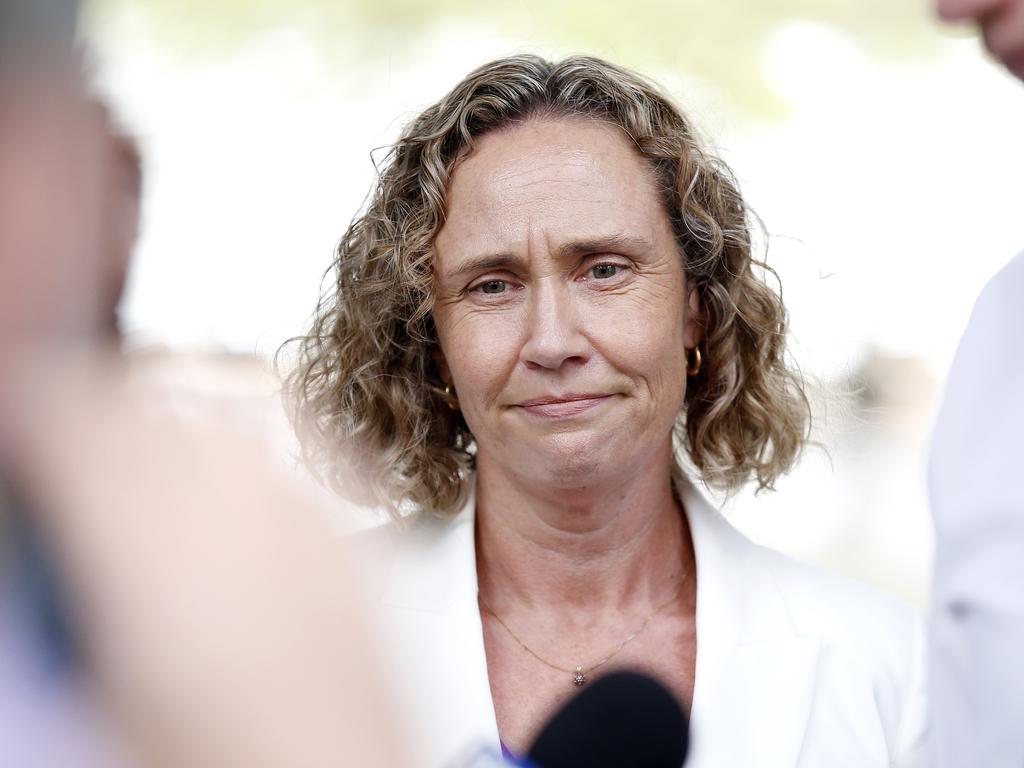 Michelle Stenner pictured leaving district court after a judge told the jury to acquit her of three perjury charges. (Image/Josh Woning)