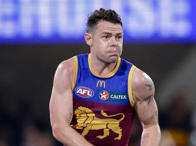 BRISBANE, AUSTRALIA - JUNE 14: Lachie Neale of the Lions in action during the 2024 AFL Round 14 match between the Brisbane Lions and the St Kilda Saints at The Gabba on June 14, 2024 in Brisbane, Australia. (Photo by Russell Freeman/AFL Photos via Getty Images)