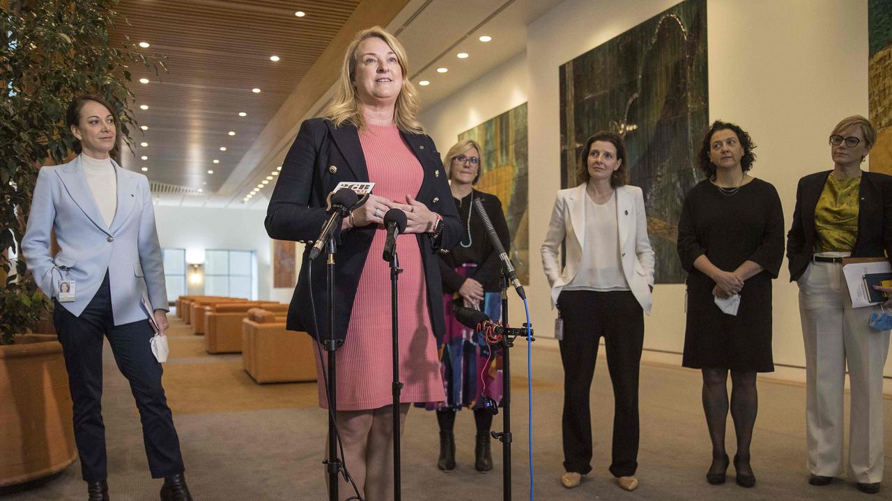 Kylea Tink (front) was elected as an independent last May, joining a number of other women on the crossbench. Picture: NCA NewsWire / Gary Ramage