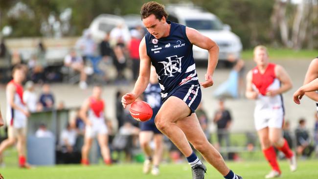 Noarlunga’s Nick Mott has enjoyed a stellar season and could win a second Mail Medal. Picture: AAP/ Keryn Stevens