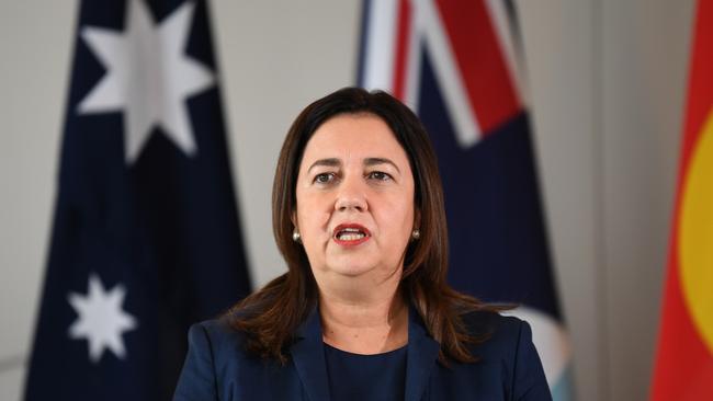 Queensland Premier Annastacia Palaszczuk speaks during a press conference in Brisbane. Picture: NCA NewsWire / Dan Peled