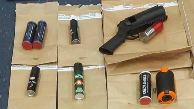 Items allegedly seized in a raid on a prison officer’s home. Picture: NSW Police