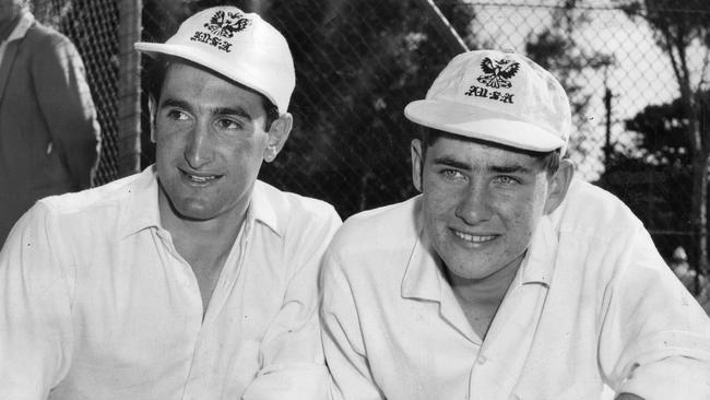 David David with teammate Bill Heinicke playing for University in the A-grade pennant competition in 1961.