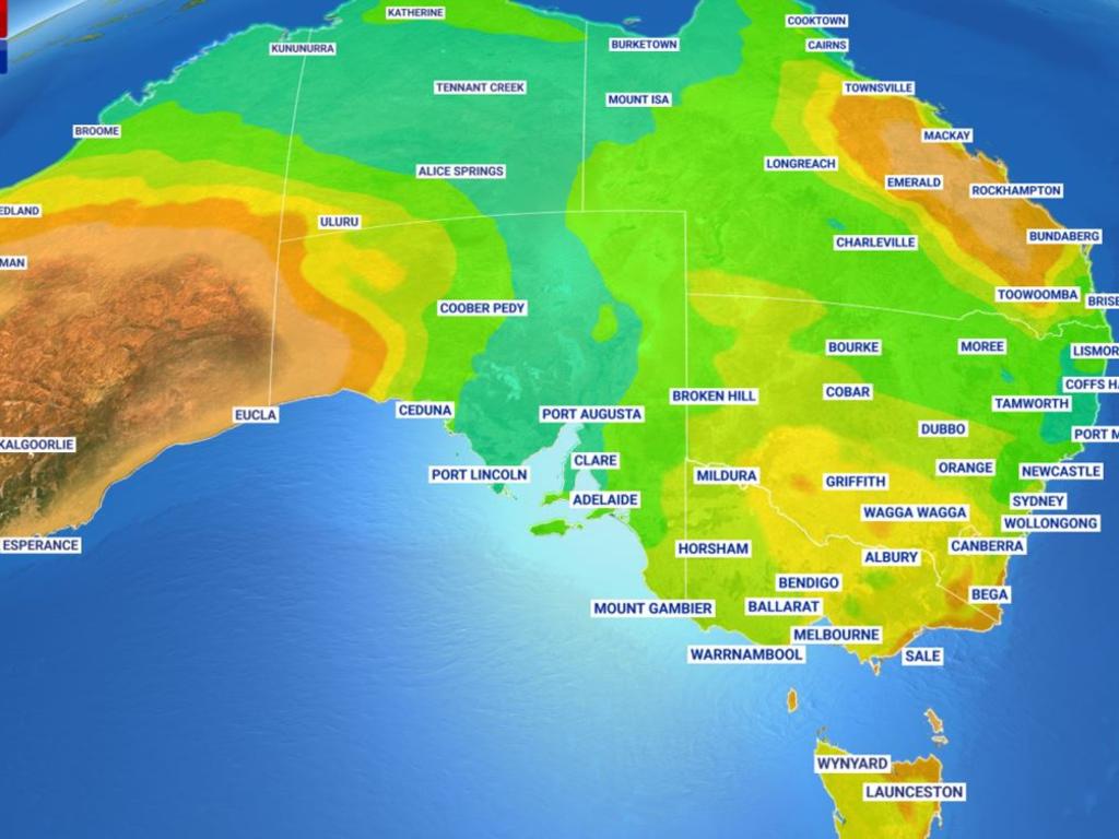 Parts of SA could see its heaviest rain in a decade, forecasters have
 warned. Picture: Sky News Weather.