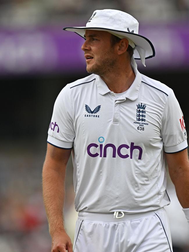 Stuart Broad in the field. Picture: AFP.