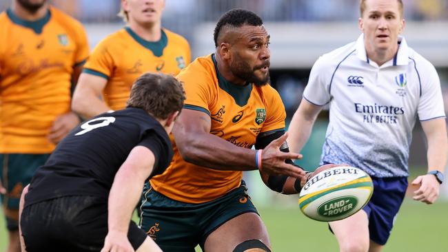 Samu Kerevi made his Test return against the All Blacks in Perth. Picture: Paul Kane/Getty Images