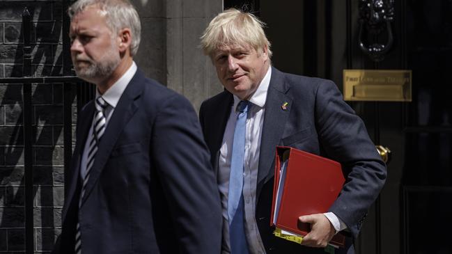 Boris Johnson leaves 10 Downing Street to attend Prime Minister's Questions on Wednesday night (AEST). Picture: Getty Images