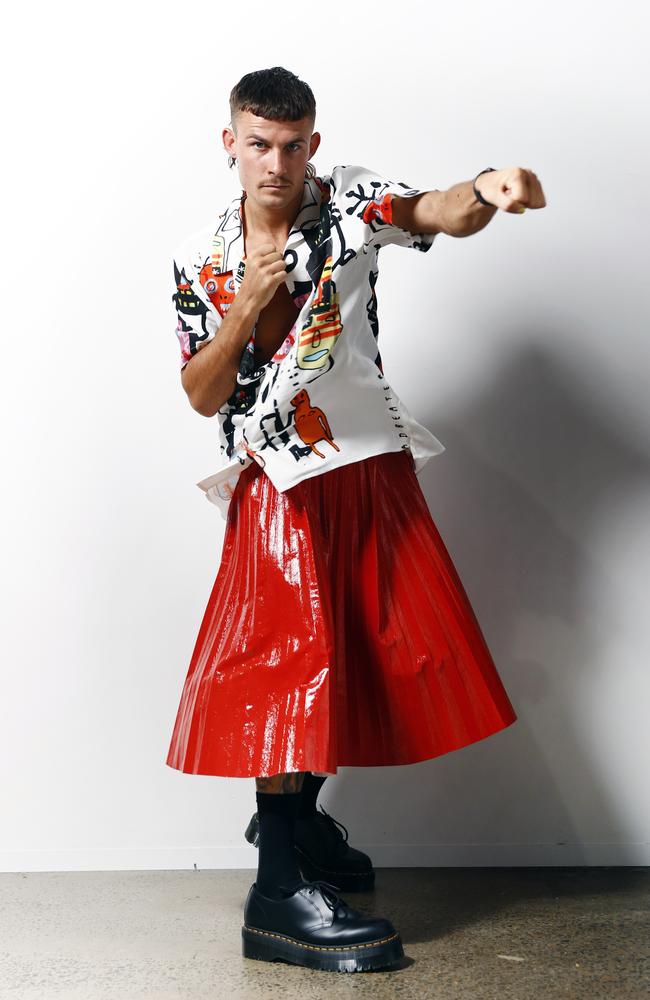 Harry Garside models for The Iconic. Picture: Richard Dobson