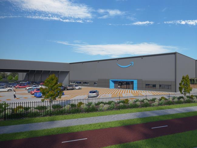 Artists impression of Amazon Australia's second Melbourne fulfilment centre at Horizon 3023, Ravenhall, Melbourne