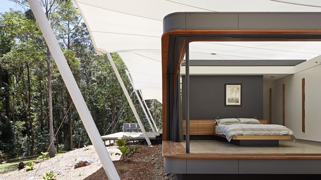 The Verrierdale tent house allows you to sleep under the stars. Picture: Foxtel/GDA