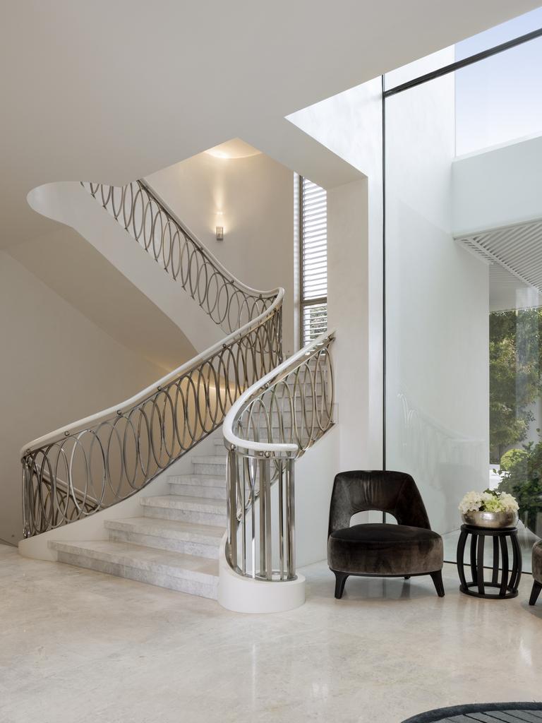 Take a walk up the stunning marble staircase.