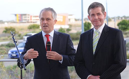 Mr Turnbull with Member for Fisher Peter Slipper. Photo: Chris McCormack/ cm178604