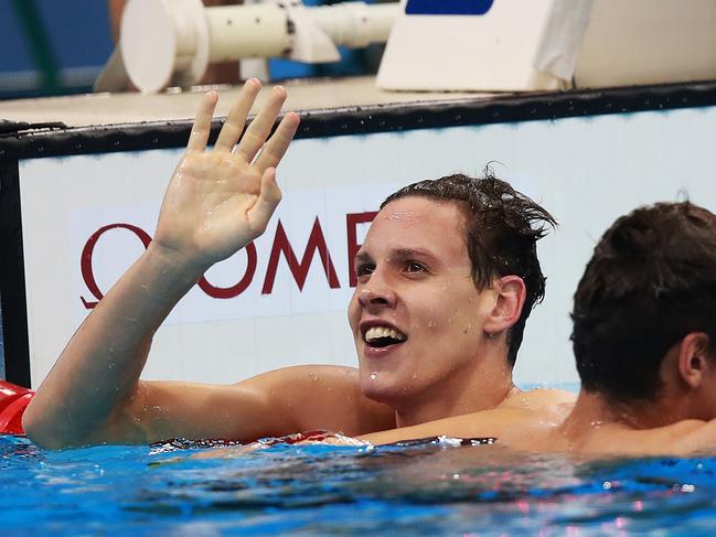Australia's Mitch Larkin gets the silver medal in the Men's 200m Backstroke Final on day six of the swimming at the Rio 2016 Olympic Games. Picture: Phil Hillyard