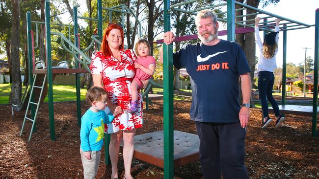 Toongabbie residents Suzette Meade with her children Liam and Matilda, and neighbour Kerry Doherty, at their beloved park.