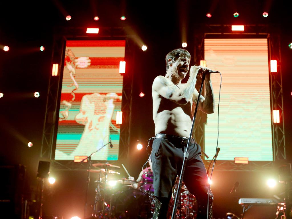 Red Hot Chili Peppers kick off their Australian tour at Hobart's Derwent Entertainment Centre. Picture: PATRICK GEE