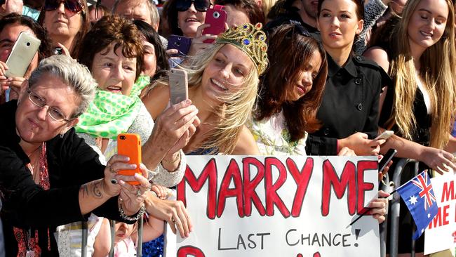 Victoria McRae, 21, from Dee Why, waits in the wings for her opportunity outside the Opera House. Picture: Gregg Porteous.